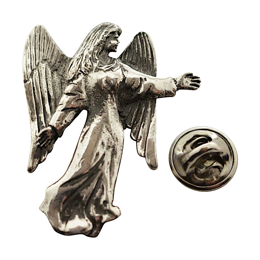 Angel Pin ~ Antiqued Pewter ~ Lapel Pin ~ Sarah's Treats & Treasures