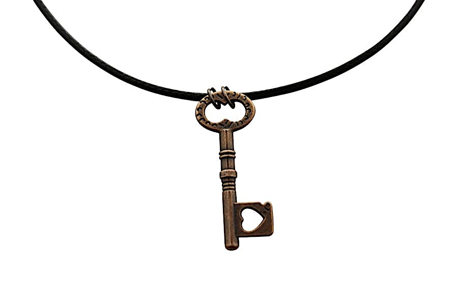 Lovers Heart Necklace ~ Antiqued Copper ~ Key to My Heart Necklace ~ Key To My Heart Necklace ~ Sarah's Treats & Treasures