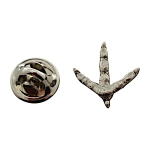 Turkey Track Mini Pin ~ Antiqued Pewter ~ Miniature Lapel Pin ~ Sarah's Treats & Treasures