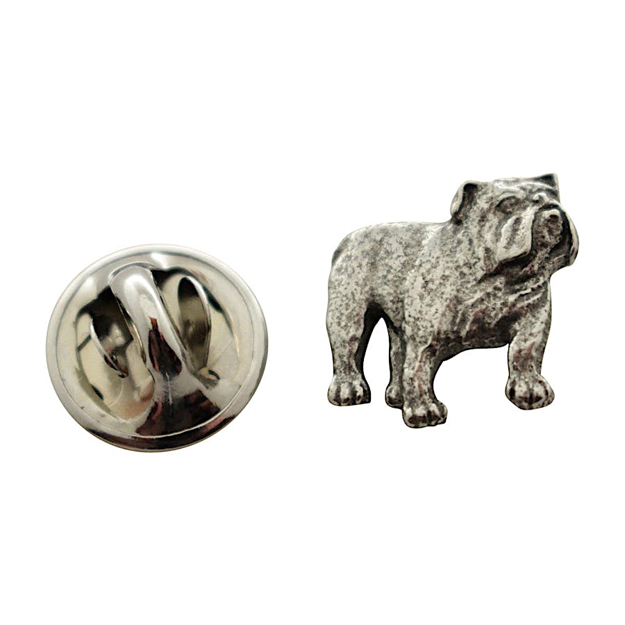 Bulldog Mini Pin ~ Antiqued Pewter ~ Miniature Lapel Pin ~ Antiqued Pewter Miniature Lapel Pin ~ Sarah's Treats & Treasures