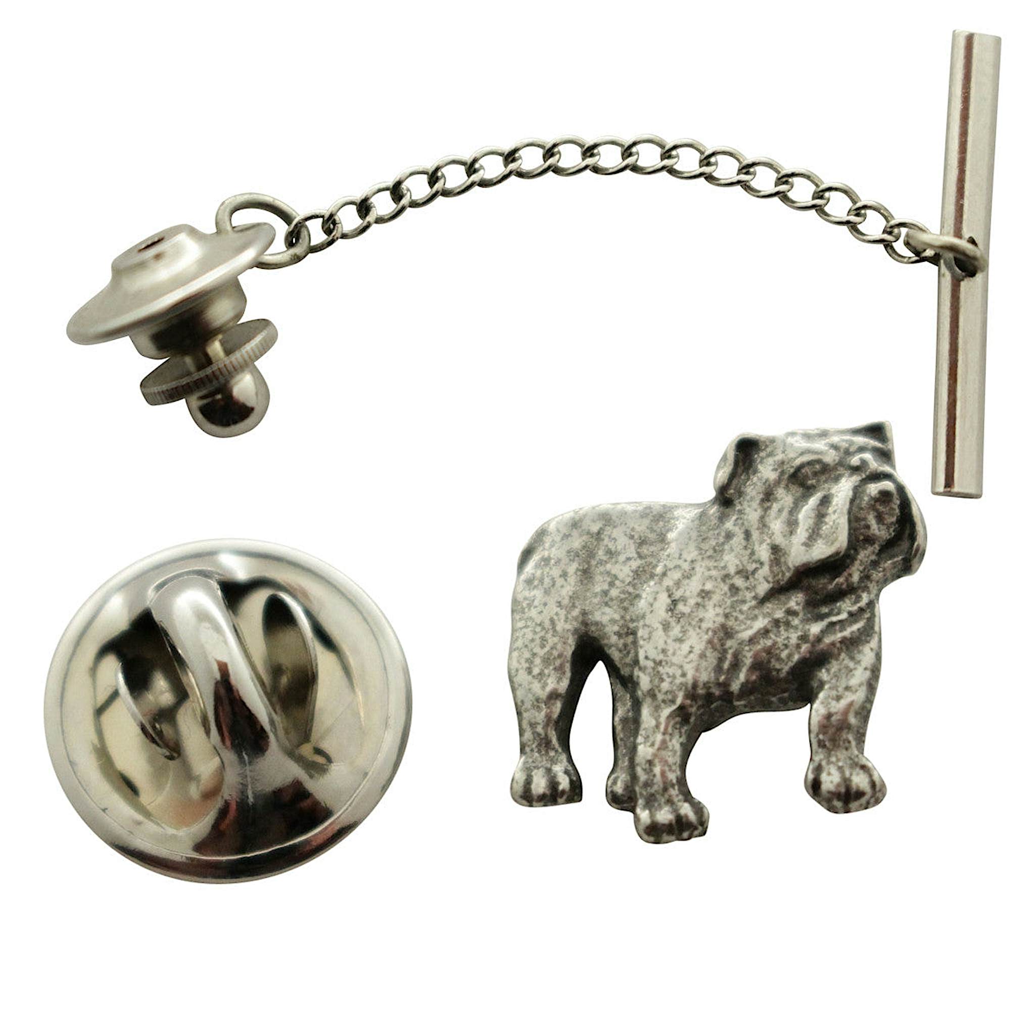 Bulldog Tie Tack ~ Antiqued Pewter ~ Tie Tack or Pin ~ Antiqued Pewter Tie Tack or Pin ~ Sarah's Treats & Treasures