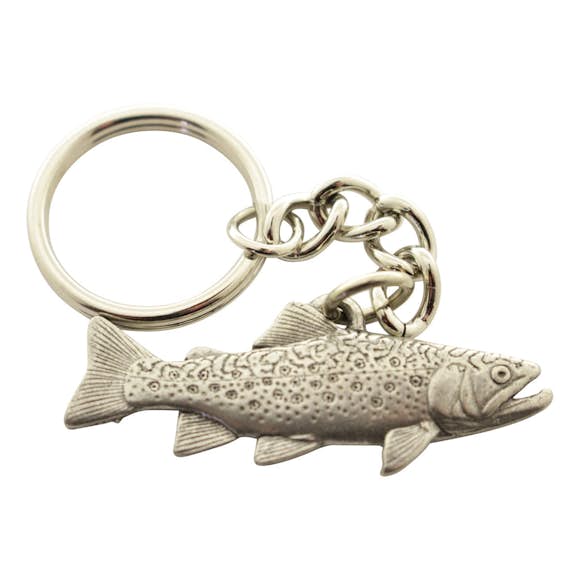 Brook Trout Keychain ~ Antiqued Pewter ~ Keychain ~ Sarah's Treats & Treasures