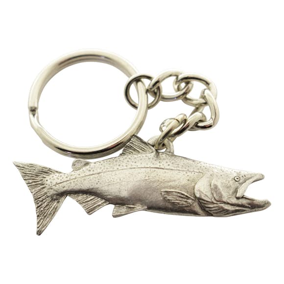 Chinook Salmon Keychain ~ Antiqued Pewter ~ Keychain ~ Antiqued Pewter Keychain ~ Sarah's Treats & Treasures