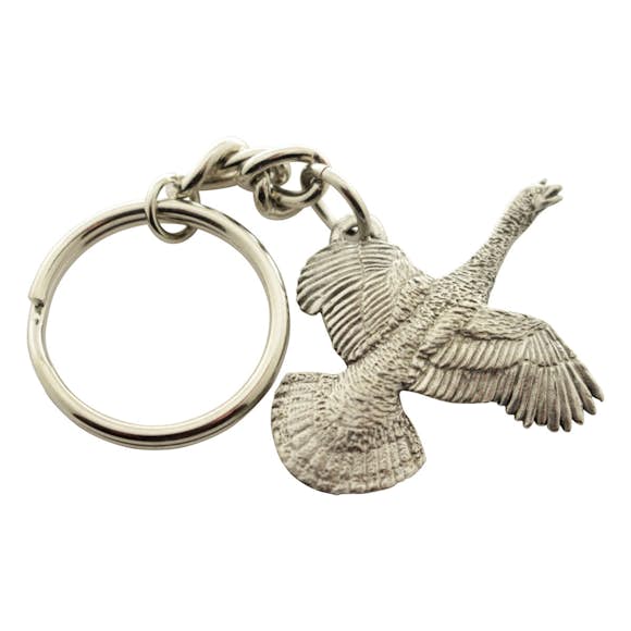 Flying Turkey Keychain ~ Antiqued Pewter ~ Keychain ~ Antiqued Pewter Keychain ~ Sarah's Treats & Treasures