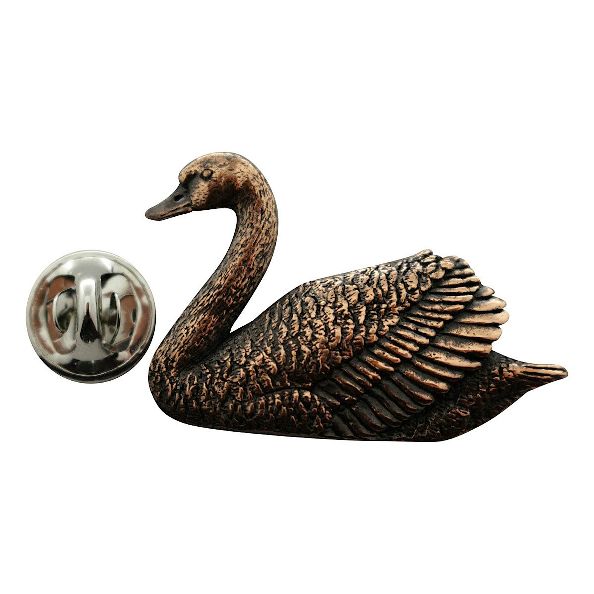 Swan Pin ~ Antiqued Copper ~ Lapel Pin ~ Sarah's Treats & Treasures