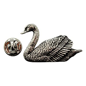 Swan Pin ~ Antiqued Pewter ~ Lapel Pin ~ Sarah's Treats & Treasures