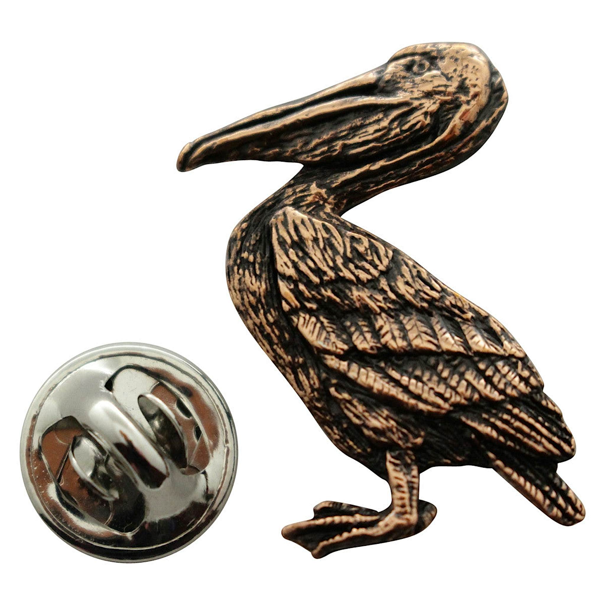 Pelican Pin ~ Antiqued Copper ~ Lapel Pin ~ Sarah's Treats & Treasures