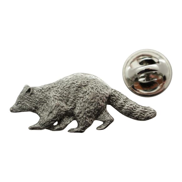 Raccoon Pin ~ Antiqued Pewter ~ Lapel Pin ~ Sarah's Treats & Treasures