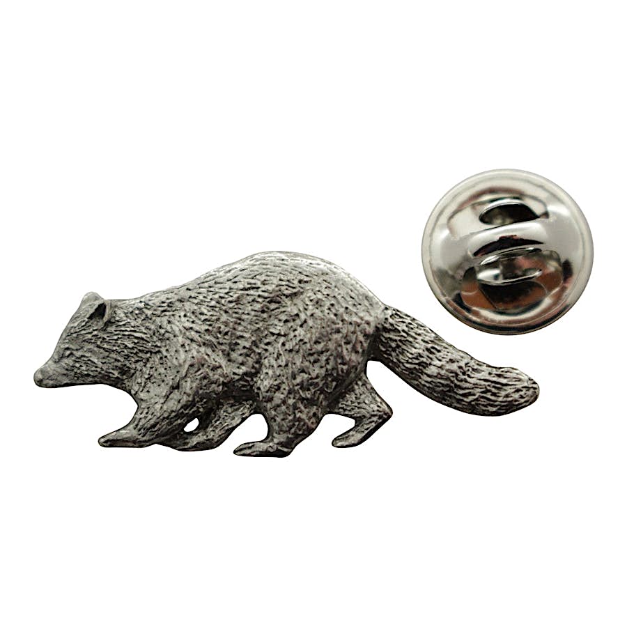 Raccoon Pin ~ Antiqued Pewter ~ Lapel Pin ~ Sarah's Treats & Treasures
