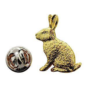 Rabbit Pin ~ 24K Gold ~ Lapel Pin ~ 24K Gold Lapel Pin ~ Sarah's Treats & Treasures