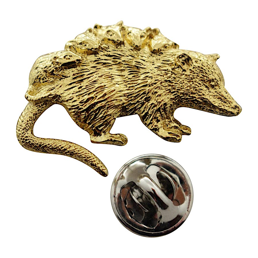 Opossum Pin ~ 24K Gold ~ Lapel Pin ~ 24K Gold Lapel Pin ~ Sarah's Treats & Treasures