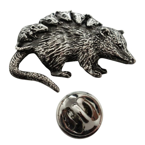 Opossum Pin ~ Antiqued Pewter ~ Lapel Pin ~ Sarah's Treats & Treasures