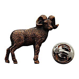 Big Horn Sheep Pin ~ Antiqued Copper ~ Lapel Pin ~ Sarah's Treats & Treasures