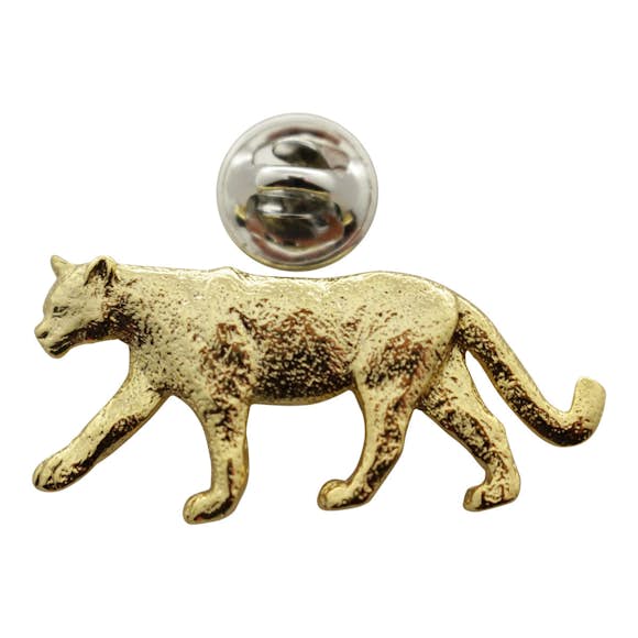 Cougar or Mountain Lion Pin ~ 24K Gold ~ Lapel Pin ~ Sarah's Treats & Treasures