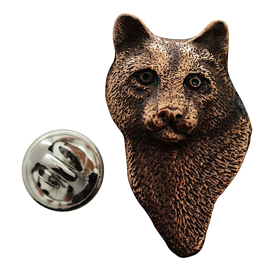 Cougar or Mountain Lion Head Pin ~ Antiqued Copper ~ Lapel Pin ~ Sarah's Treats & Treasures
