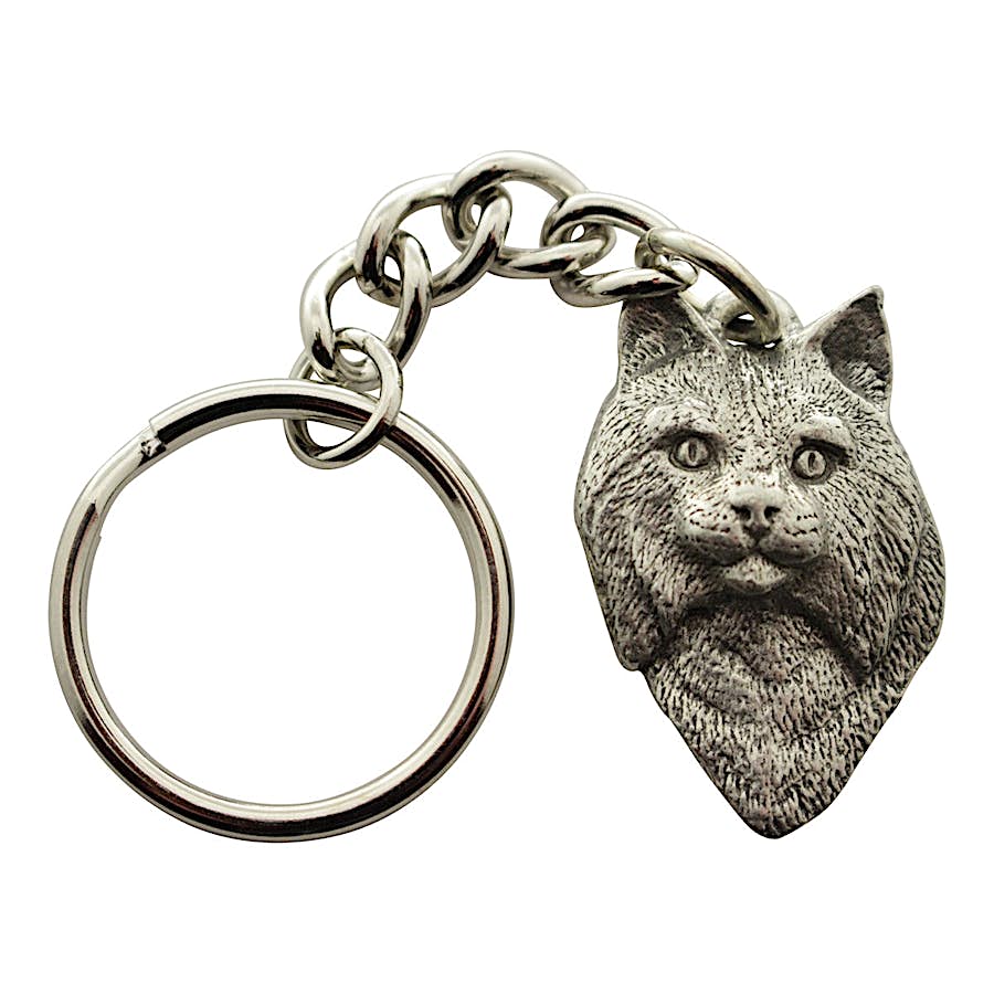 Bobcat Head Keychain ~ Antiqued Pewter ~ Keychain ~ Sarah's Treats & Treasures
