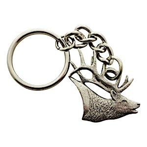 Bugling Elk Head Keychain ~ Antiqued Pewter ~ Keychain ~ Antiqued Pewter Keychain ~ Sarah's Treats & Treasures