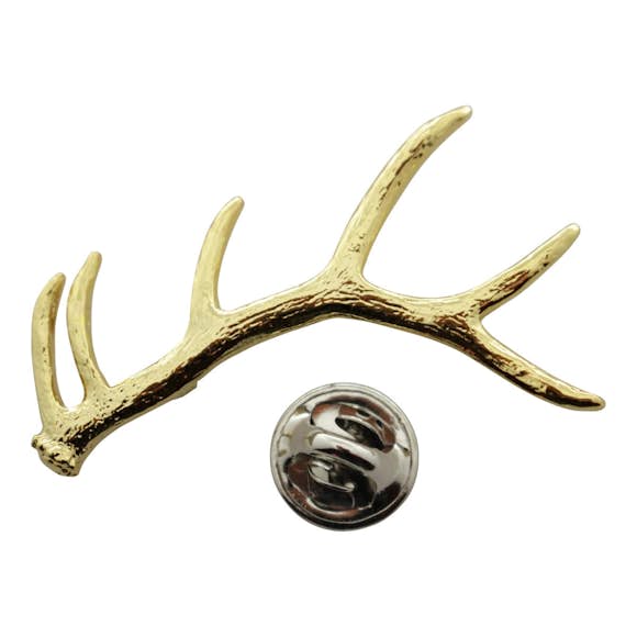 Elk Antler Shed Pin ~ 24K Gold ~ Lapel Pin ~ 24K Gold Lapel Pin ~ Sarah's Treats & Treasures