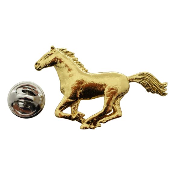 Horse Galloping Pin ~ 24K Gold ~ Lapel Pin ~ 24K Gold Lapel Pin ~ Sarah's Treats & Treasures