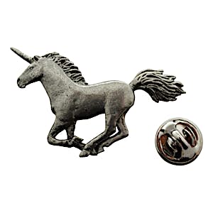 Unicorn Pin ~ Antiqued Pewter ~ Lapel Pin ~ Sarah's Treats & Treasures