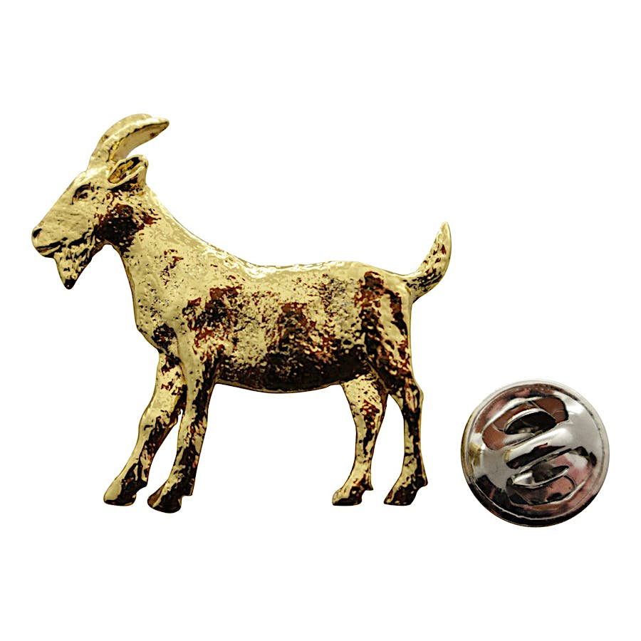 Goat Pin ~ 24K Gold ~ Lapel Pin ~ 24K Gold Lapel Pin ~ Sarah's Treats & Treasures