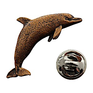 Dolphin Pin ~ Antiqued Copper ~ Lapel Pin ~ Sarah's Treats & Treasures