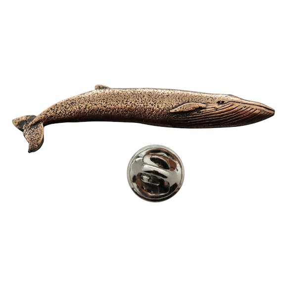Blue Whale Pin ~ Antiqued Copper ~ Lapel Pin ~ Sarah's Treats & Treasures
