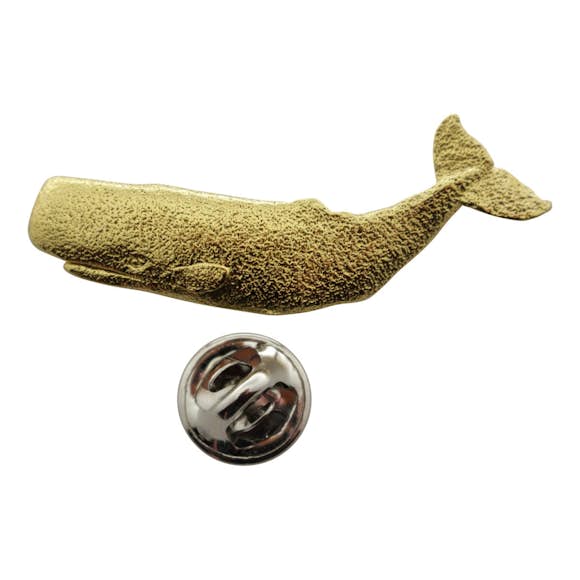 Sperm Whale Pin ~ 24K Gold ~ Lapel Pin ~ 24K Gold Lapel Pin ~ Sarah's Treats & Treasures
