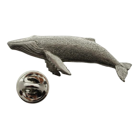 Humpback Whale Pin ~ Antiqued Pewter ~ Lapel Pin ~ Sarah's Treats & Treasures