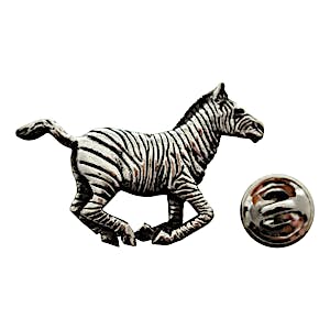 Running Zebra Pin ~ Antiqued Pewter ~ Lapel Pin ~ Sarah's Treats & Treasures