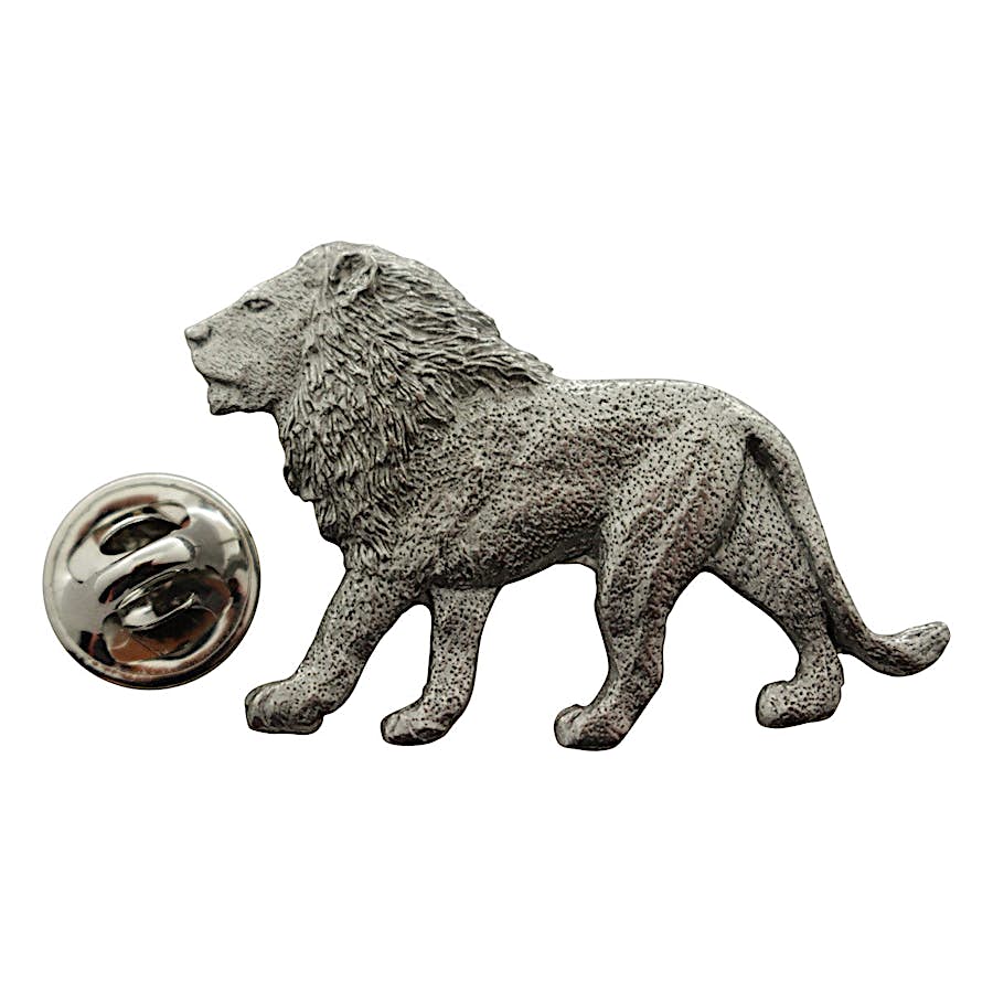 Lion Pin ~ Antiqued Pewter ~ Lapel Pin ~ Sarah's Treats & Treasures