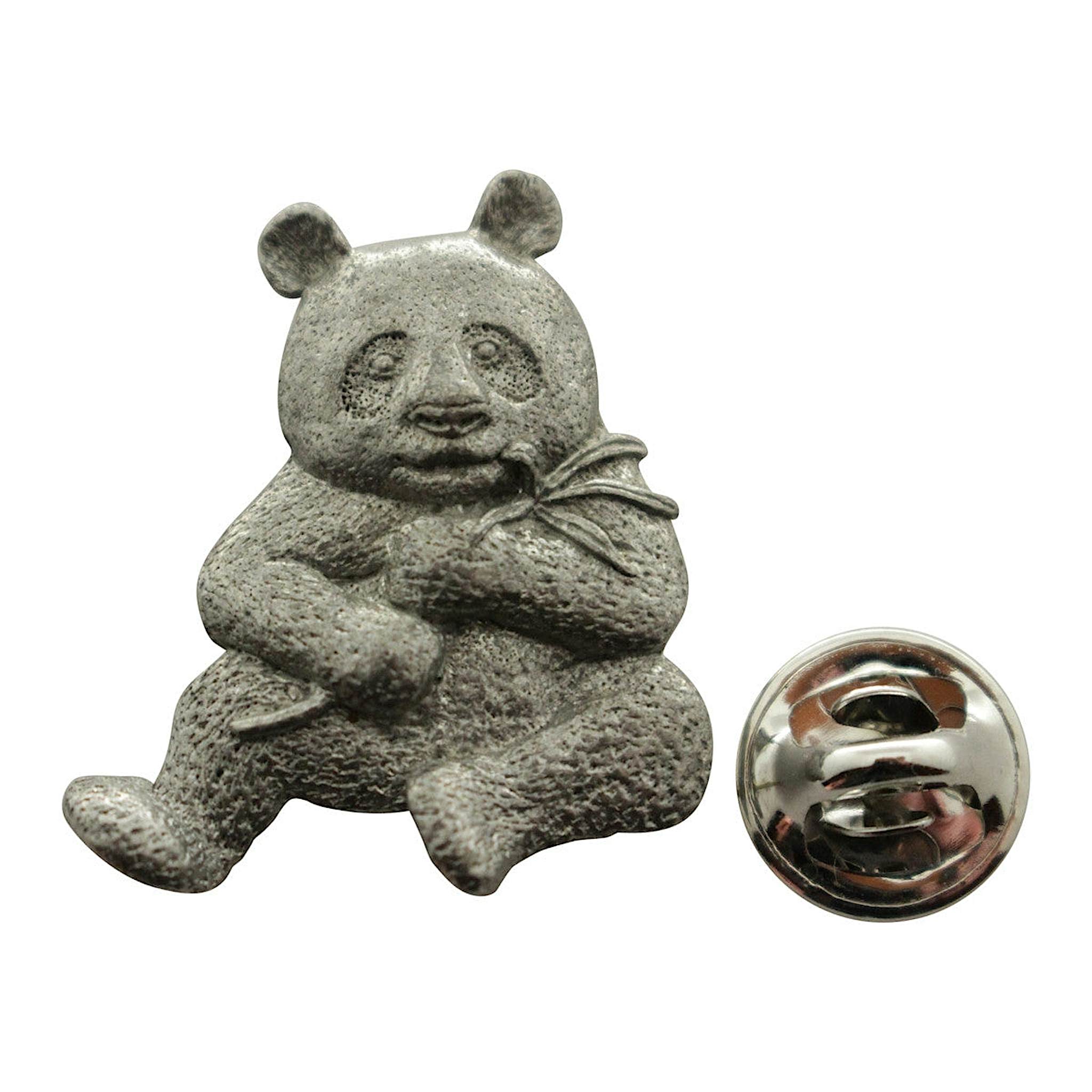 Panda Pin ~ Antiqued Pewter ~ Lapel Pin ~ Sarah's Treats & Treasures
