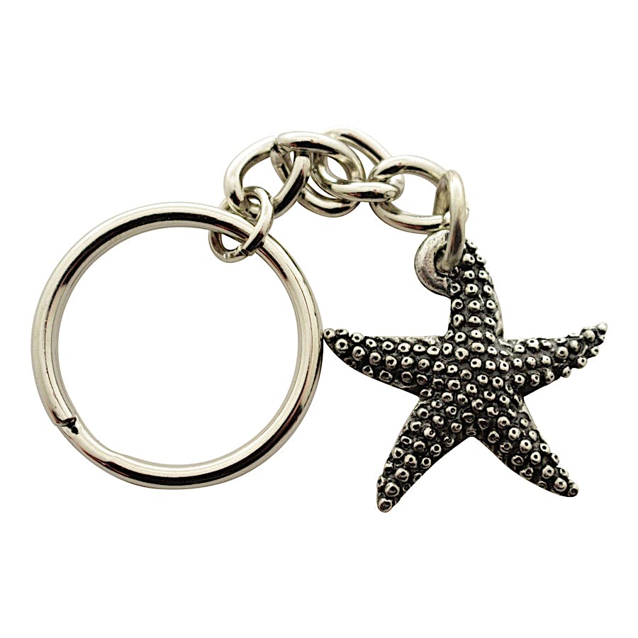 Starfish Keychain ~ Antiqued Pewter ~ Keychain ~ Antiqued Pewter Keychain ~ Sarah's Treats & Treasures