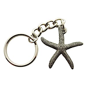 Sugar Star Starfish Keychain ~ Antiqued Pewter ~ Keychain ~ Antiqued Pewter Keychain ~ Sarah's Treats & Treasures