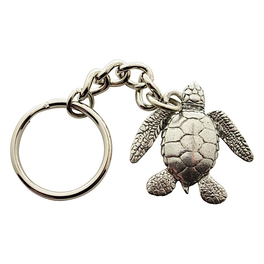 Sea Turtle Keychain ~ Antiqued Pewter ~ Keychain ~ Antiqued Pewter Keychain ~ Sarah's Treats & Treasures