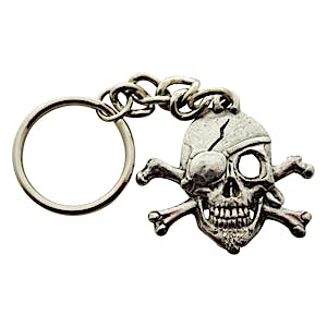 Skull and Crossbones Pirate Keychain ~ Antiqued Pewter ~ Keychain ~ Antiqued Pewter Keychain ~ Sarah's Treats & Treasures