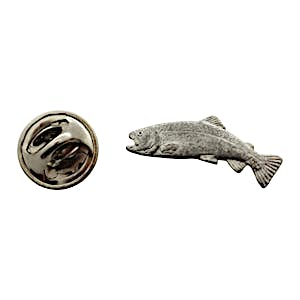 Rainbow Trout Mini Pin ~ Antiqued Pewter ~ Miniature Lapel Pin ~ Sarah's Treats & Treasures