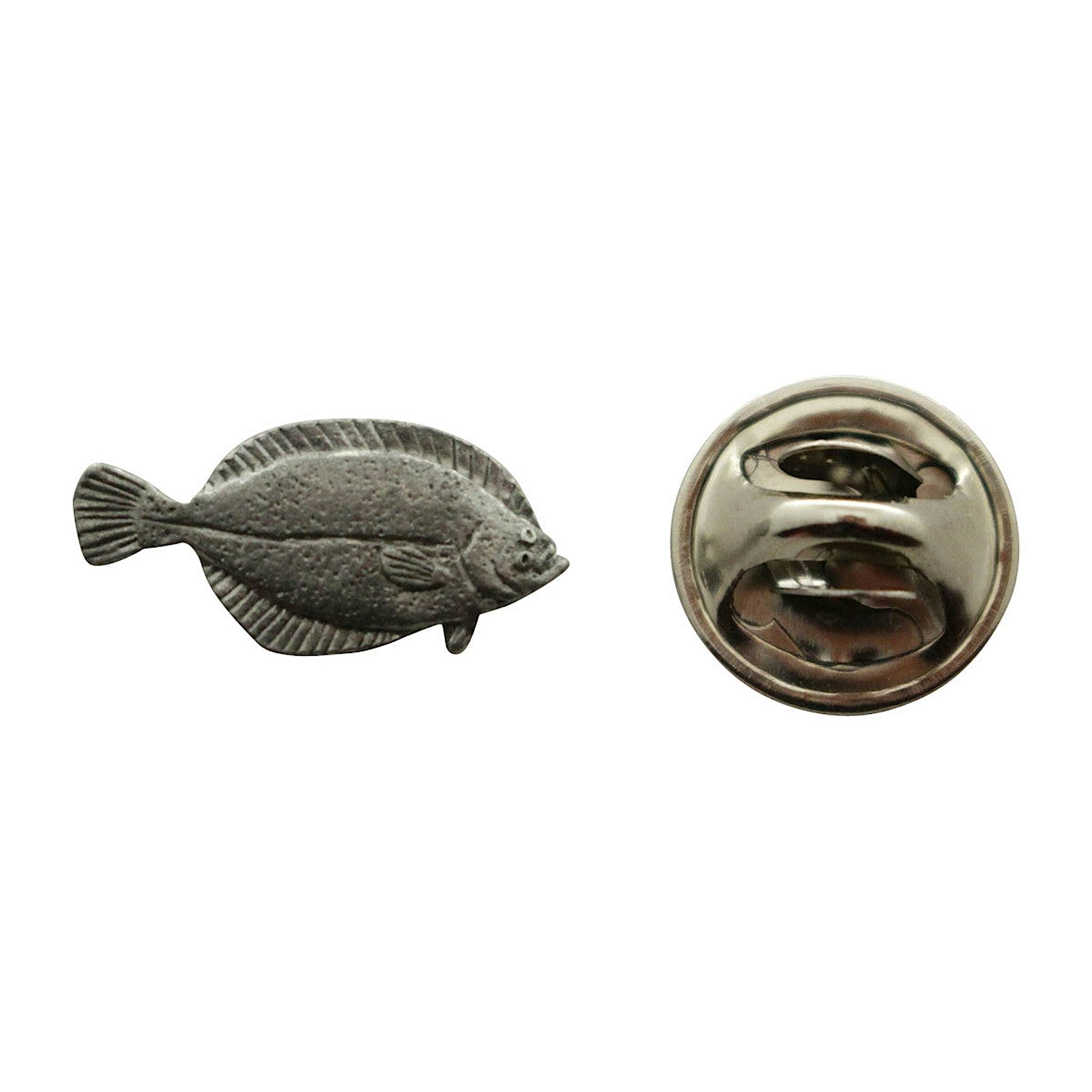 Flounder Mini Pin ~ Antiqued Pewter ~ Miniature Lapel Pin ~ Sarah's Treats & Treasures