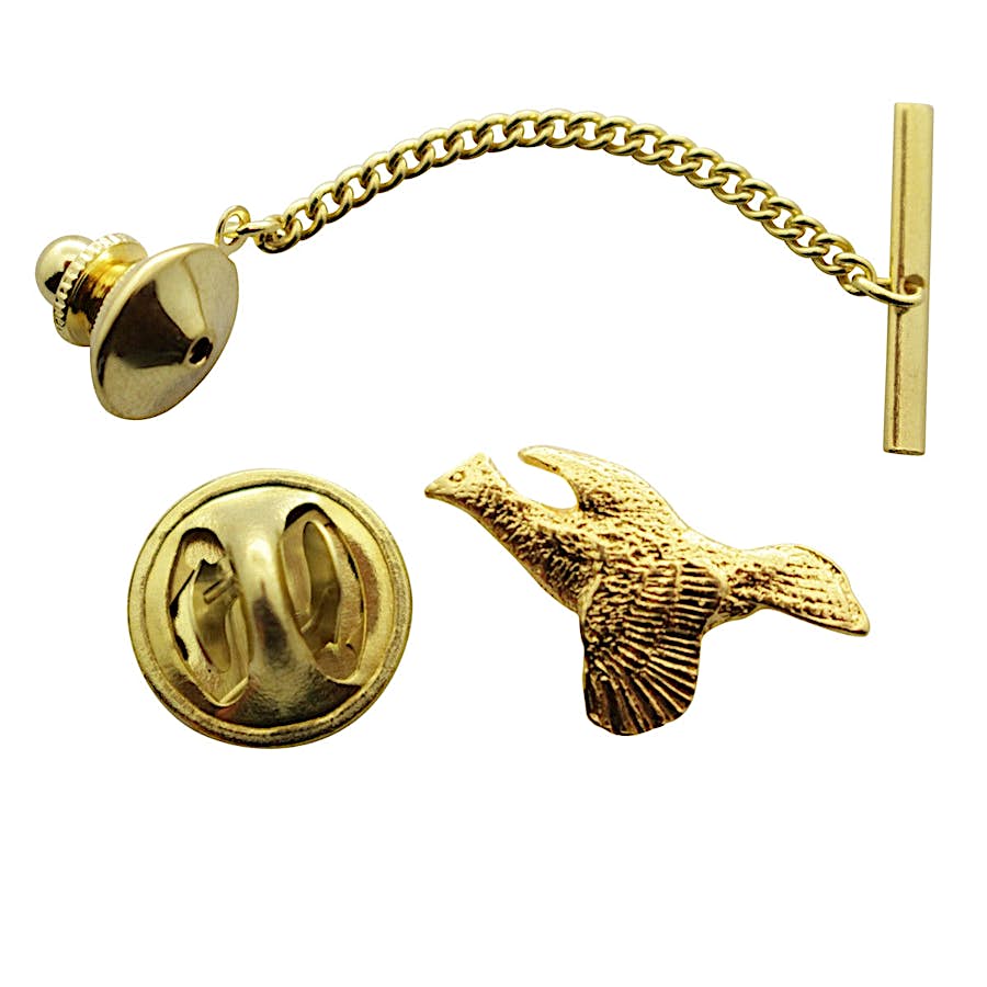 Ruffed Grouse Tie Tack ~ 24K Gold ~ Tie Tack or Pin ~ 24K Gold Tie Tack or Pin ~ Sarah's Treats & Treasures