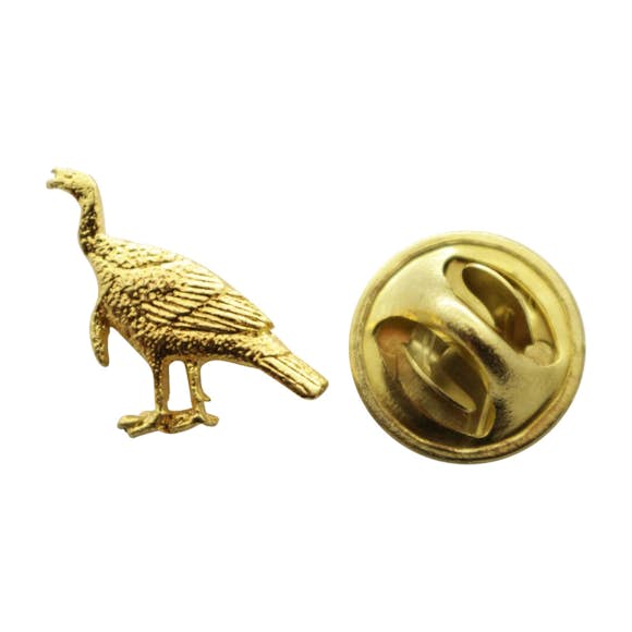 Alert Turkey Mini Pin ~ 24K Gold ~ Miniature Lapel Pin ~ Sarah's Treats & Treasures