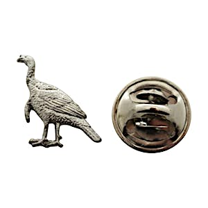 Alert Turkey Mini Pin ~ Antiqued Pewter ~ Miniature Lapel Pin ~ Sarah's Treats & Treasures