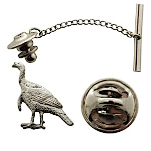 Alert Turkey Tie Tack ~ Antiqued Pewter ~ Tie Tack or Pin ~ Sarah's Treats & Treasures