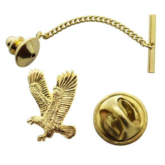 Flying Eagle Tie Tack ~ 24K Gold ~ Tie Tack or Pin ~ Sarah's Treats & Treasures