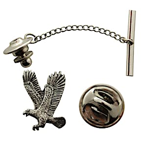 Flying Eagle Tie Tack ~ Antiqued Pewter ~ Tie Tack or Pin ~ Sarah's Treats & Treasures