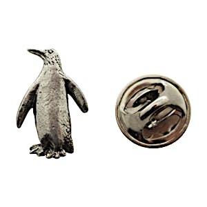 Penguin Mini Pin ~ Antiqued Pewter ~ Miniature Lapel Pin ~ Sarah's Treats & Treasures