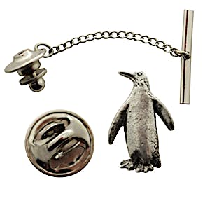 Penguin Tie Tack ~ Antiqued Pewter ~ Tie Tack or Pin ~ Antiqued Pewter Tie Tack or Pin ~ Sarah's Treats & Treasures