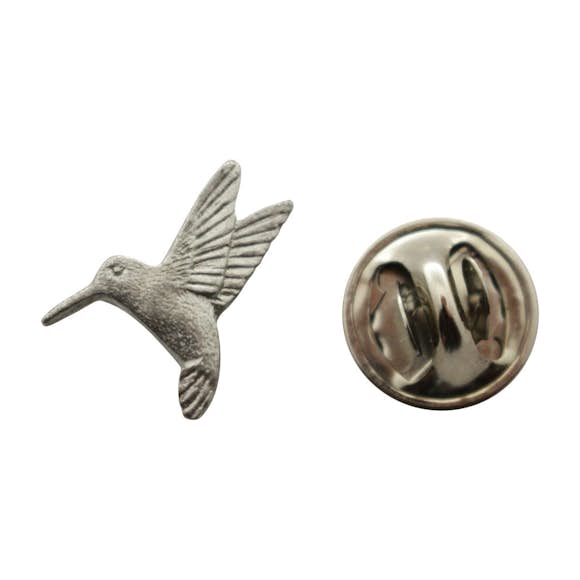 Hummingbird Mini Pin ~ Antiqued Pewter ~ Miniature Lapel Pin ~ Sarah's Treats & Treasures