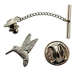 Hummingbird Tie Tack ~ Antiqued Pewter ~ Tie Tack or Pin ~ Sarah's Treats & Treasures