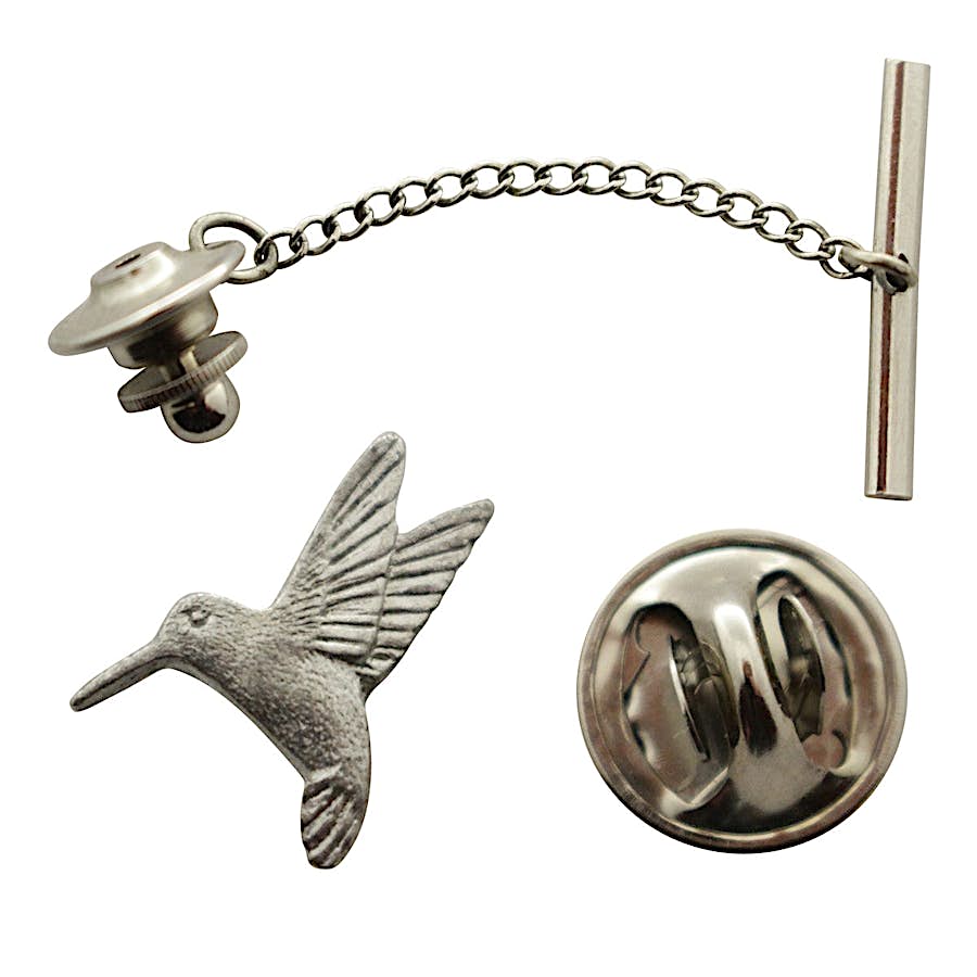 Hummingbird Tie Tack ~ Antiqued Pewter ~ Tie Tack or Pin ~ Sarah's Treats & Treasures