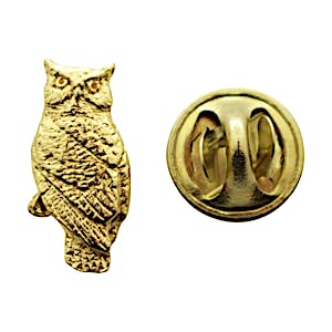 Owl Mini Pin ~ 24K Gold ~ Miniature Lapel Pin ~ Sarah's Treats & Treasures